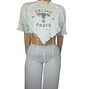 Dallas Stars NHL Reworked Contrast Stitch Crop Top